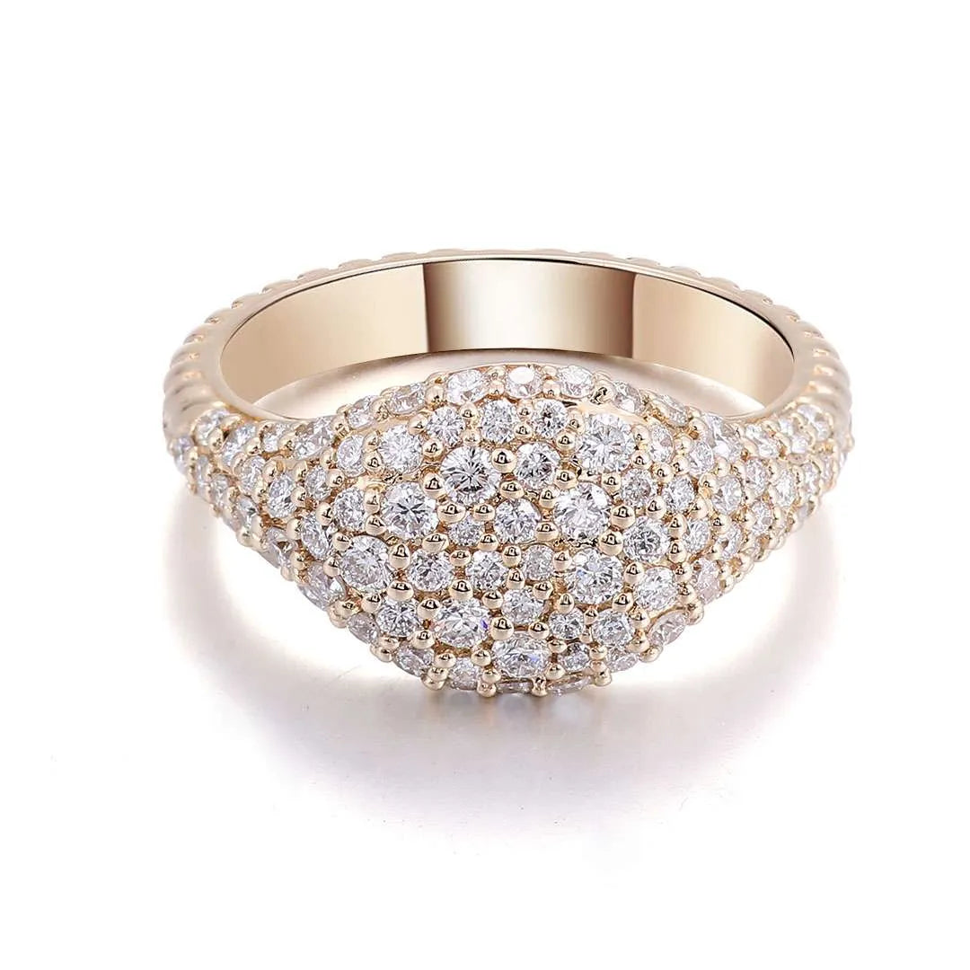 10K-18K , Vintage Moissanite All-Over Pavé Statement Ring engagement