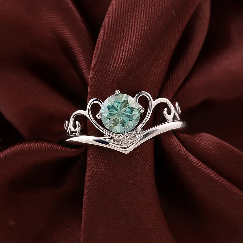 10K-18K , Light Blue Moissanite Special Engagement Ring