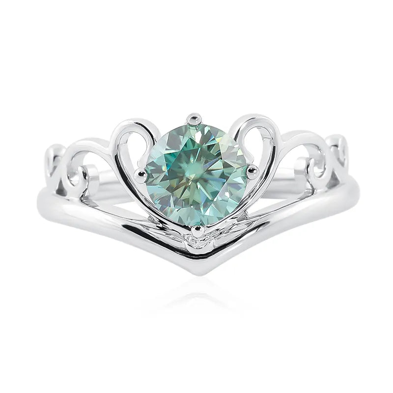 10K-18K , Light Blue Moissanite Special Engagement Ring