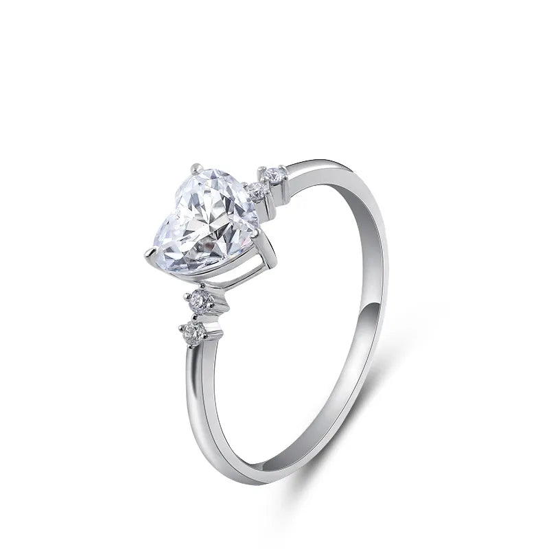 10K-18K , Heart Shaped Moissanite Engagement Ring