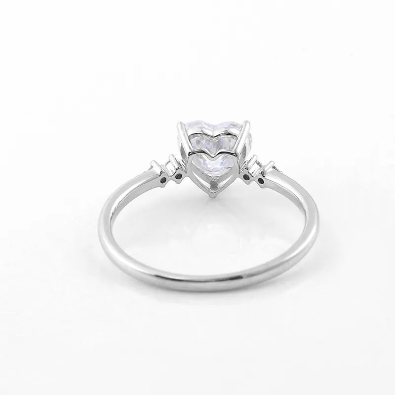 10K-18K , Heart Shaped Moissanite Engagement Ring