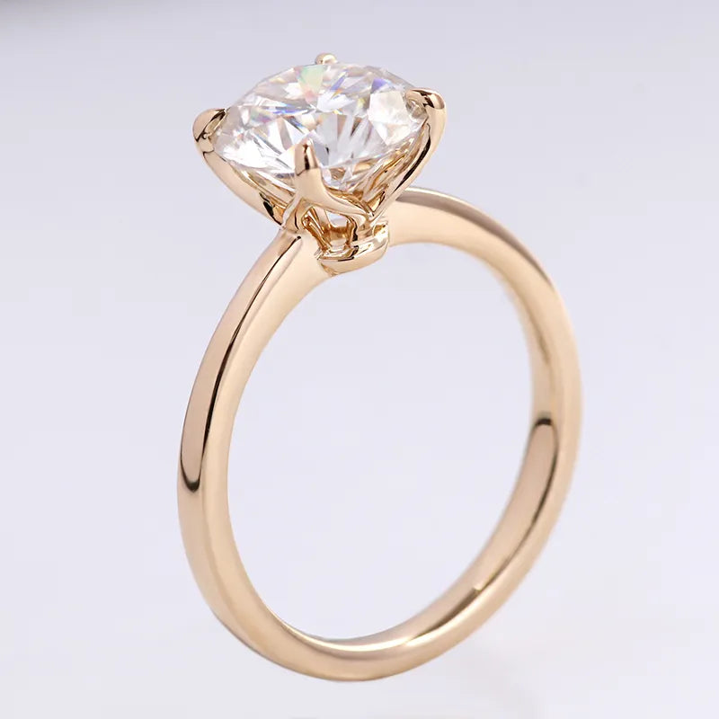 10K-18K ,Round Brilliant Cut Moissanite Classic Solitaire Style Ring,ENGAGEMENT RING