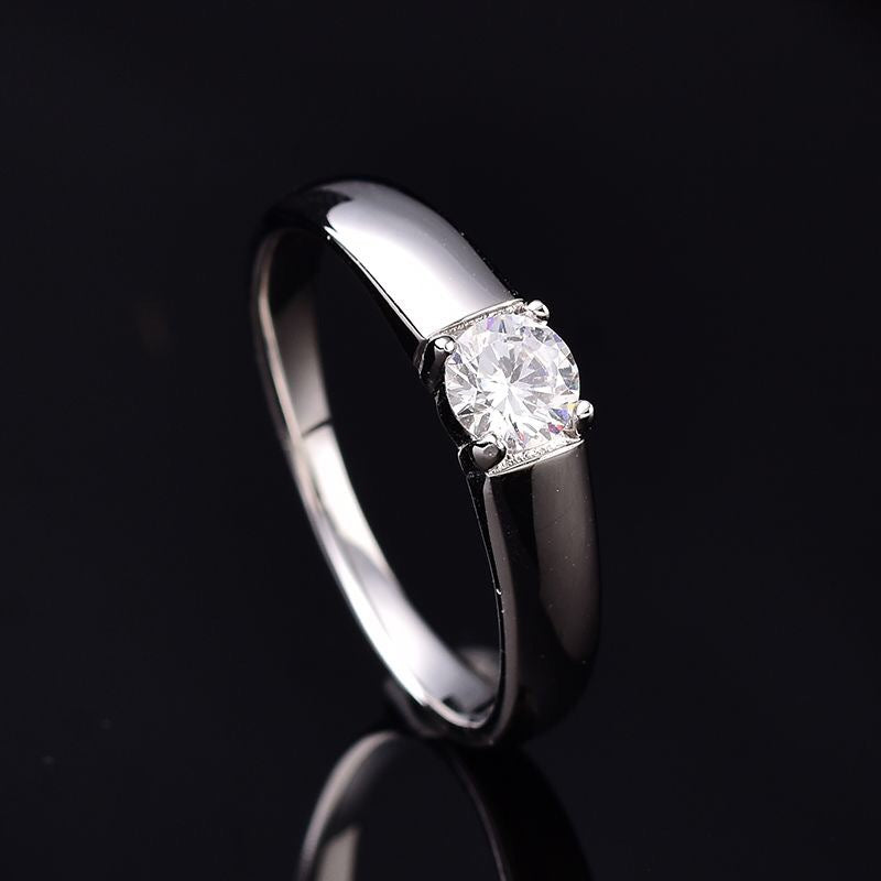 MOISSANITE ENGAGEMENT RING, Round Cut 0.50CT-1CT, Diamond Wedding Ring