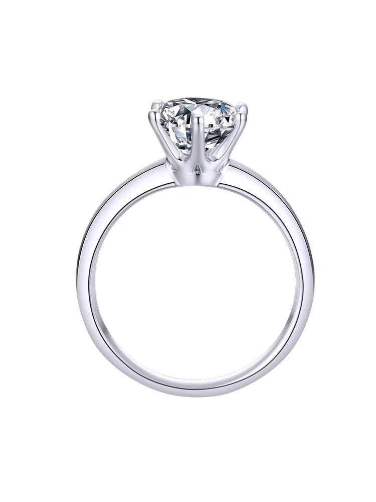 MOISSANITE ENGAGEMENT RING, Round Cut 0.50CT-1CT, Diamond Wedding Ring