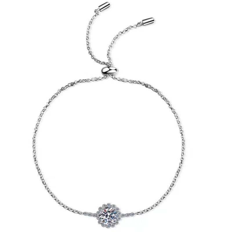 MOISSANITE Bracelet- Platinum Plated - Round Cut