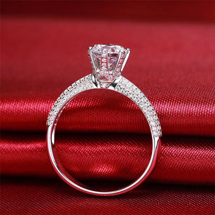 MOISSANITE ENGAGEMENT RING, ROUND CUT 1.00CT, Vintage FOUR CLAW SETTING,Synthetic diamonds