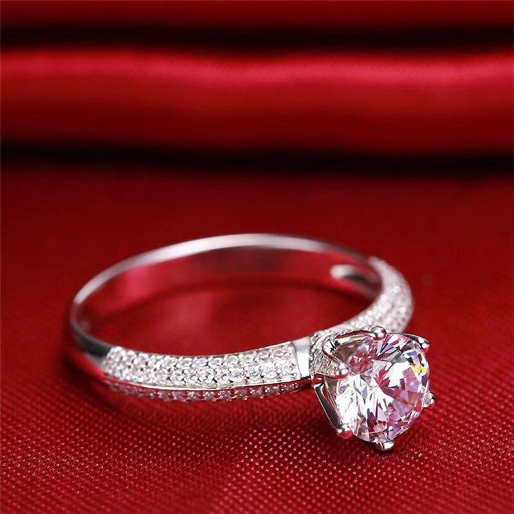 MOISSANITE ENGAGEMENT RING, ROUND CUT 1.00CT, Vintage FOUR CLAW SETTING,Synthetic diamonds