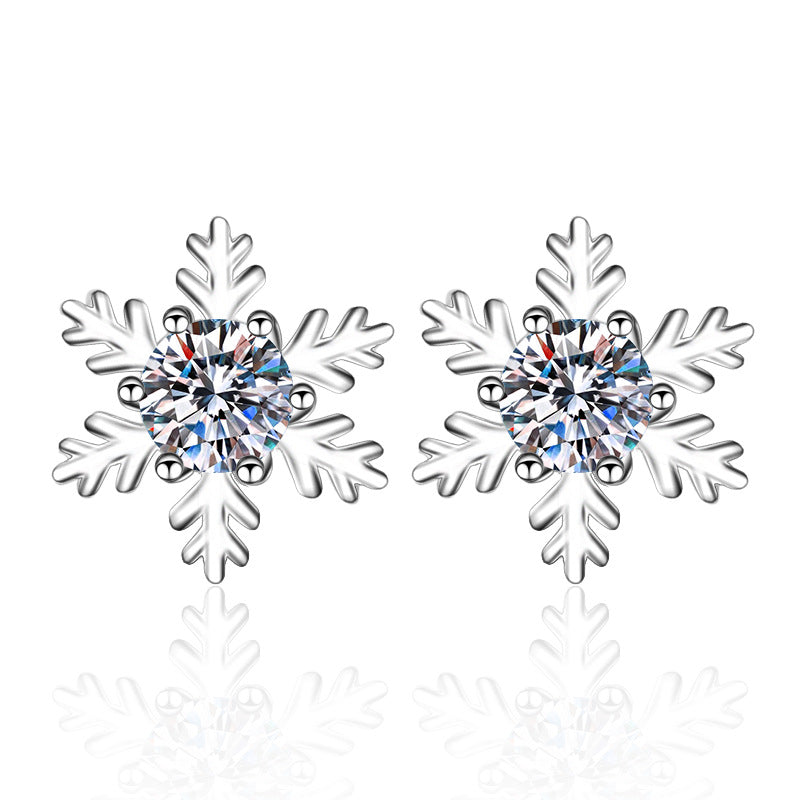 MOISSANITE CLASSIC STUD EARRINGS- Platinum Plated  - Round Cut