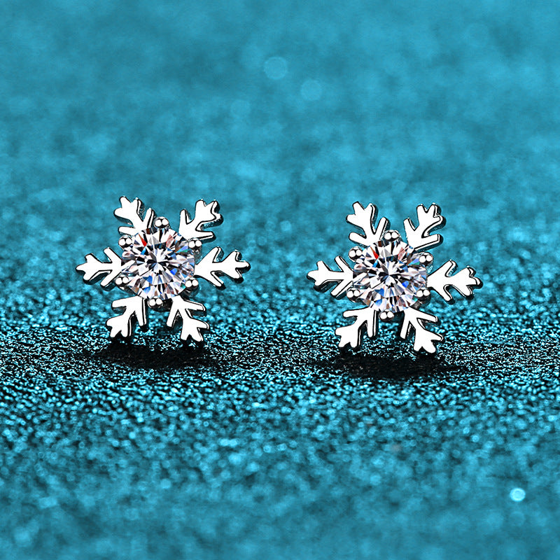 MOISSANITE CLASSIC STUD EARRINGS- Platinum Plated  - Round Cut