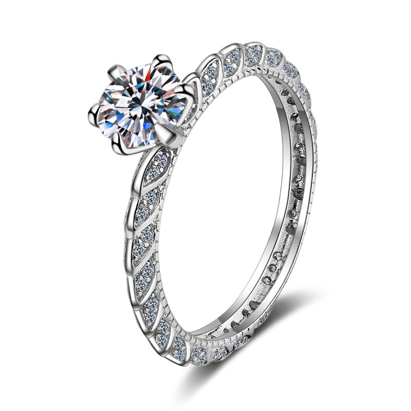 MOISSANITE ENGAGEMENT RING, ROUND CUT 1.00CT, CLASSIC FOUR CLAW SETTING,Synthetic diamonds