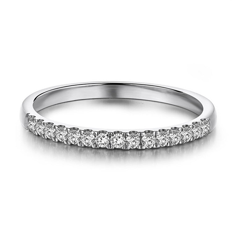 MOISSANITE ENGAGEMENT RING, ROUND CUT 1.00CT,Half Eternity Round Diamond Prong Set Ring