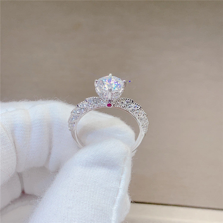 MOISSANITE ENGAGEMENT RING, ROUND CUT 0.80CT-1CT ,Vintage Classic Style