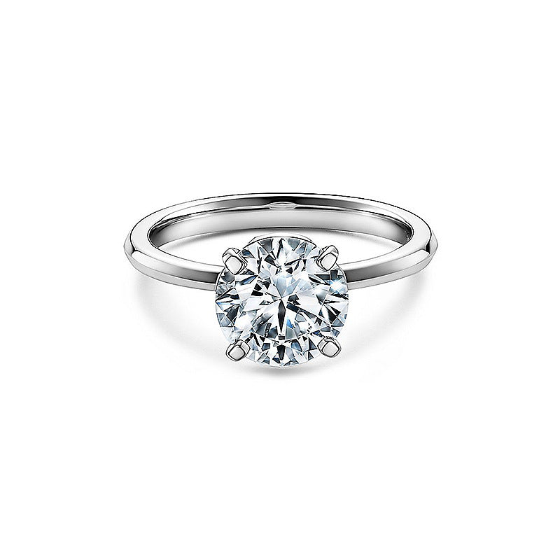 MOISSANITE ENGAGEMENT RING, ROUND CUT 1.00CT, CLASSIC FOUR CLAW SETTING,Synthetic diamonds