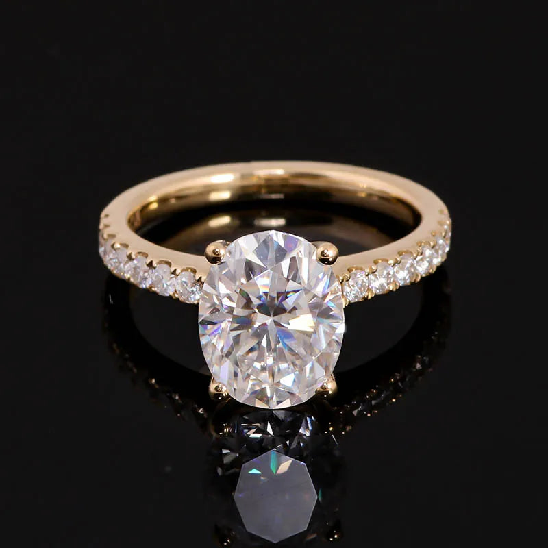 10K-18K Oval Brilliant Cut Moissanite Solitaire Ring,ENGAGEMENT RING