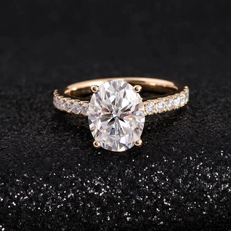 10K-18K Oval Brilliant Cut Moissanite Solitaire Ring,ENGAGEMENT RING