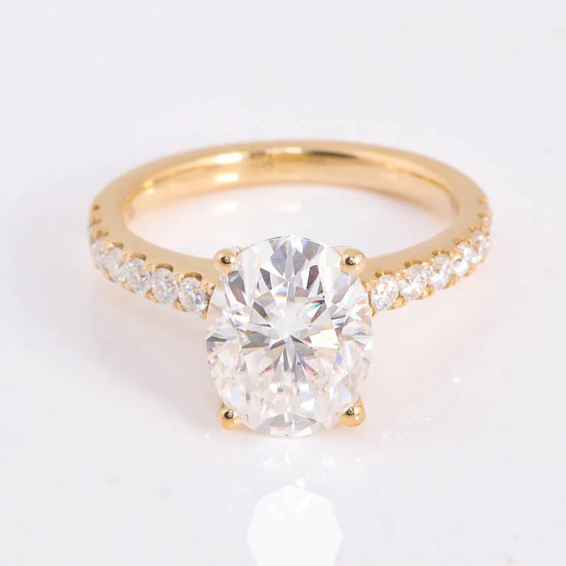 10K-18K Oval Brilliant Cut Moissanite Solitaire Ring,ENGAGEMENT RING