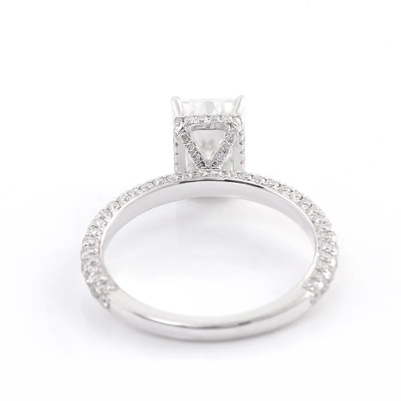 10K-18K , Radiant Cut Luxury Pave Moissanite Engagement Ring