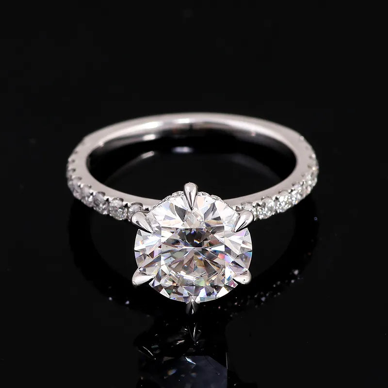 10K-18K ,Round Brilliant Cut Moissanite Classic Solitaire Style Ring,ENGAGEMENT RING