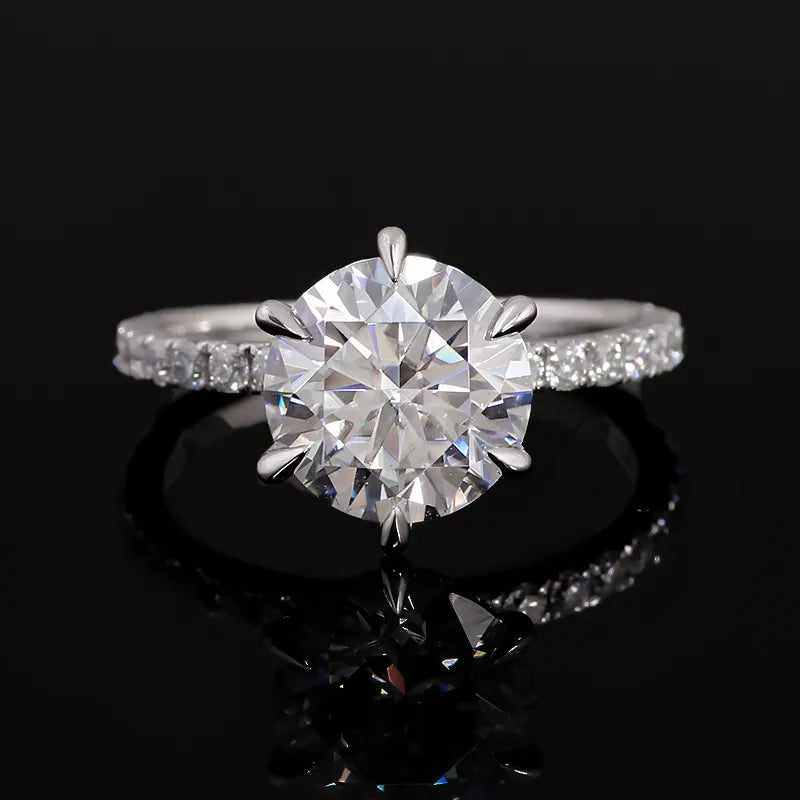 10K-18K ,Round Brilliant Cut Moissanite Classic Solitaire Style Ring,ENGAGEMENT RING