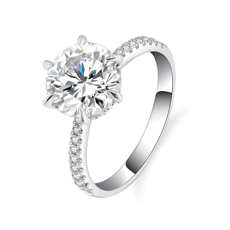 10K-18K ,Round Brilliant Cut Moissanite Classic Solitaire Style Ring,ENGAGEMENT RING