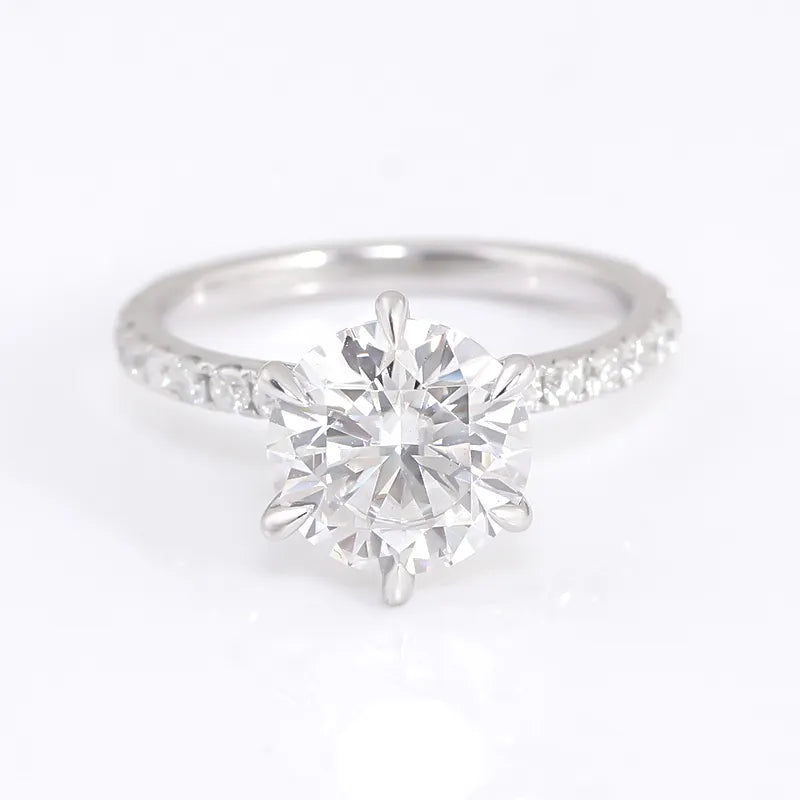 10K-18K ,Round Brilliant Cut Moissanite Classic Solitaire Style Ring,ENGAGEMENT RING