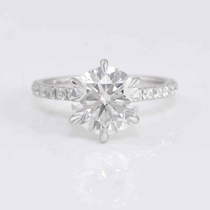 10K-18K ,Round Brilliant Cut Moissanite Classic Solitaire Style Ring,ENGAGEMENT RING