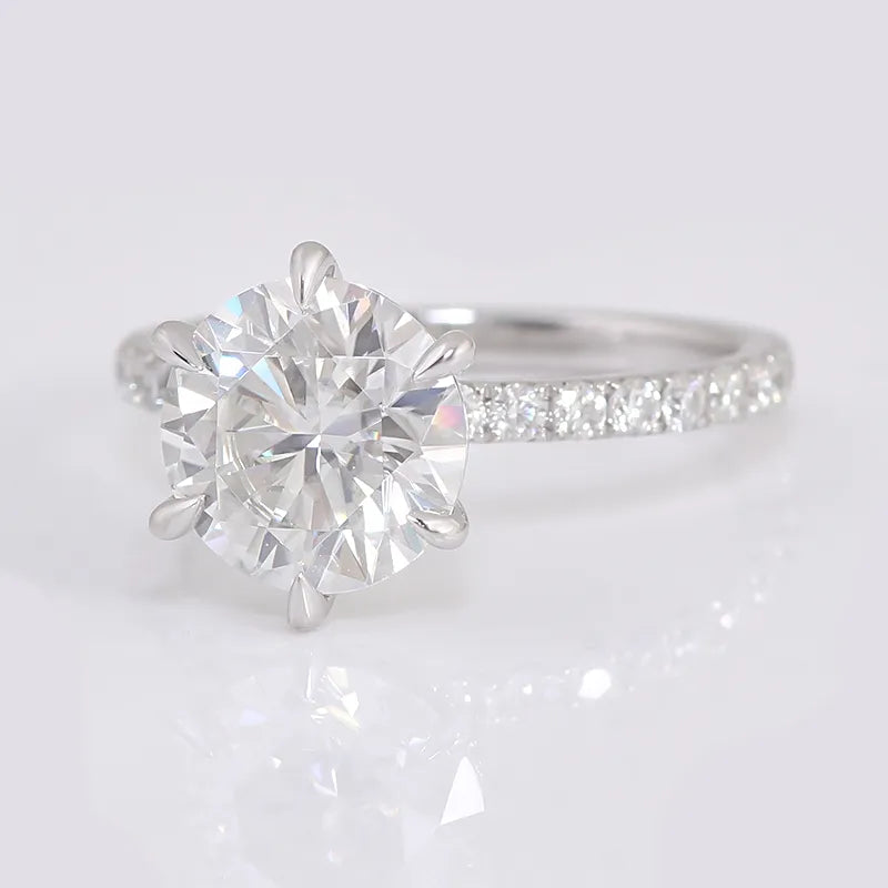 10K-18K ,Round Brilliant Cut Moissanite Classic Solitaire Style Ring,ENGAGEMENT RING