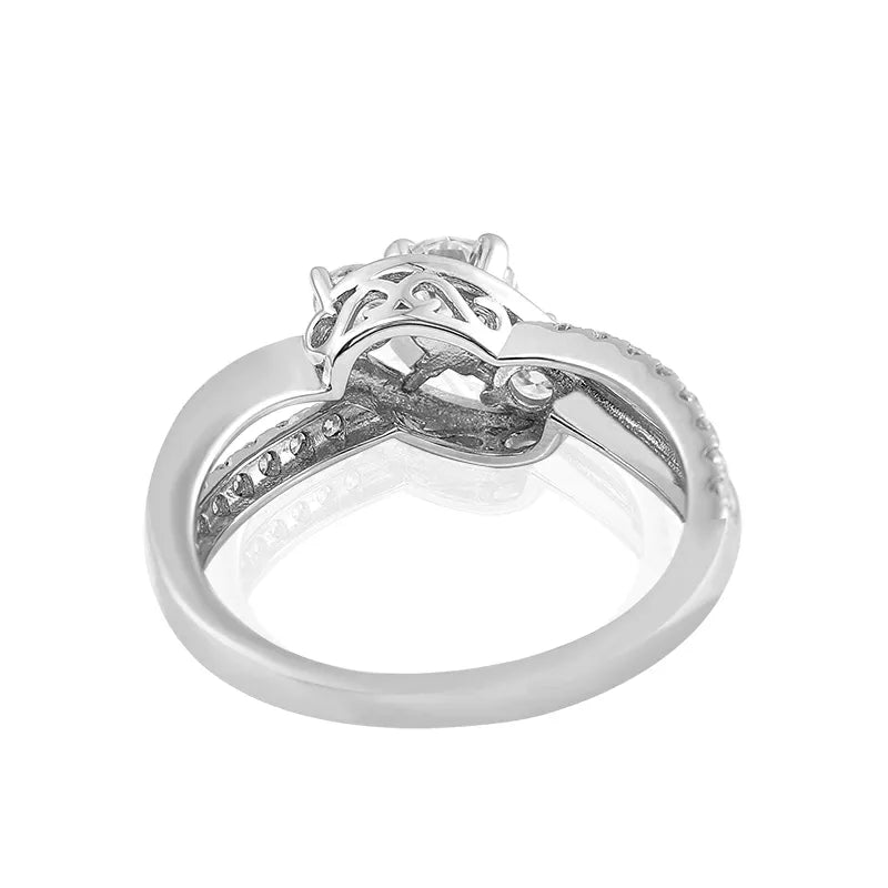 10K-18K , Three Stone Petite Twisted Vine Engagement Ring