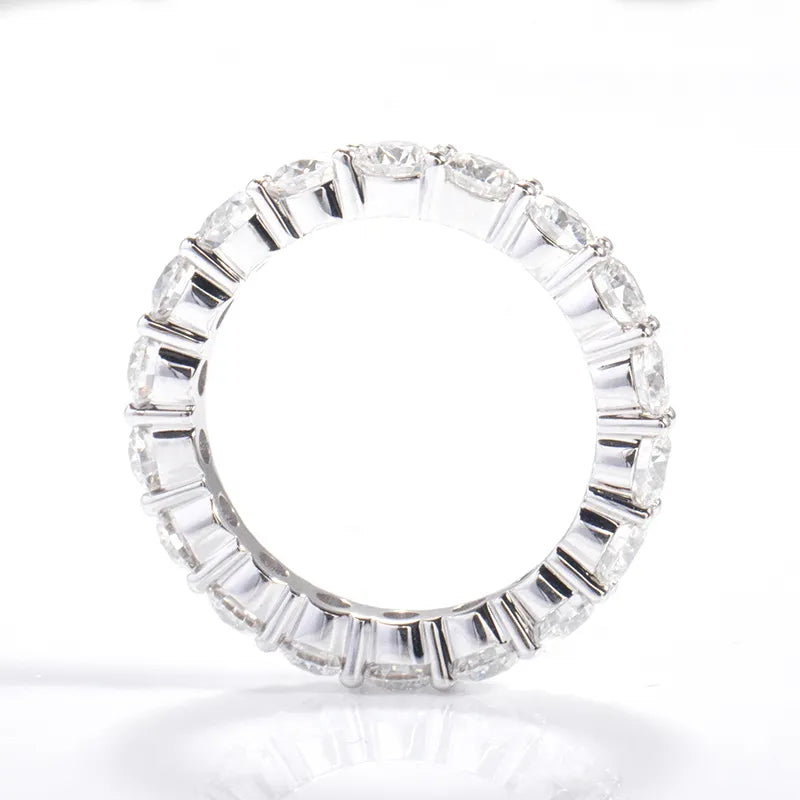 10K-18K , All-Around Band Ring Set With 3.5mm Round Moissanite ,Wedding Rings