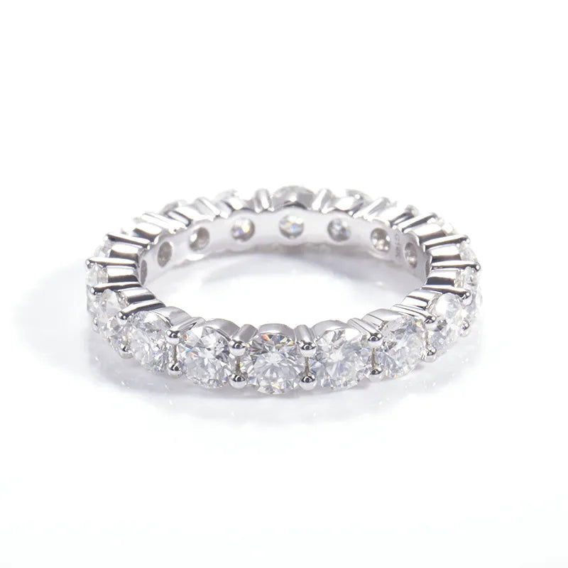 10K-18K , All-Around Band Ring Set With 3.5mm Round Moissanite ,Wedding Rings