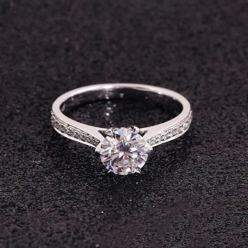 10K-18K , Classic 6-Prong Moissanite Engagement Ring