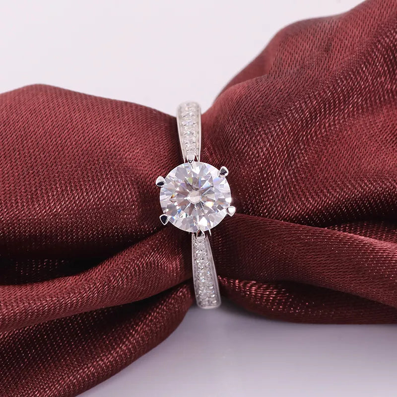 10K-18K , Classic 6-Prong Moissanite Engagement Ring