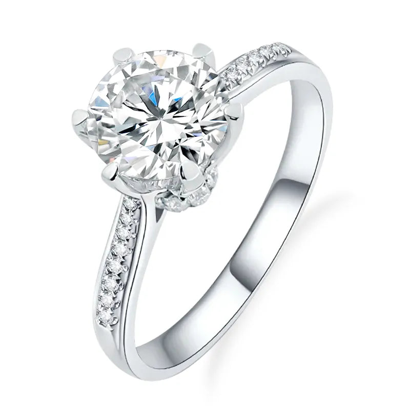 10K-18K , Classic 6-Prong Moissanite Engagement Ring