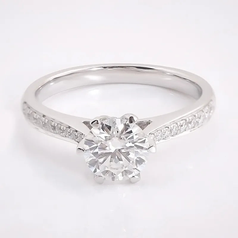 10K-18K , Classic 6-Prong Moissanite Engagement Ring