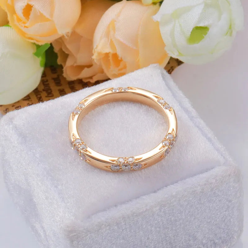 10K-18K , Classic Moissanite Round Ring Band In 14K Gold ,Wedding Rings