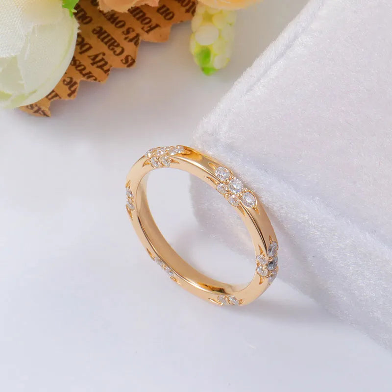 10K-18K , Classic Moissanite Round Ring Band In 14K Gold ,Wedding Rings