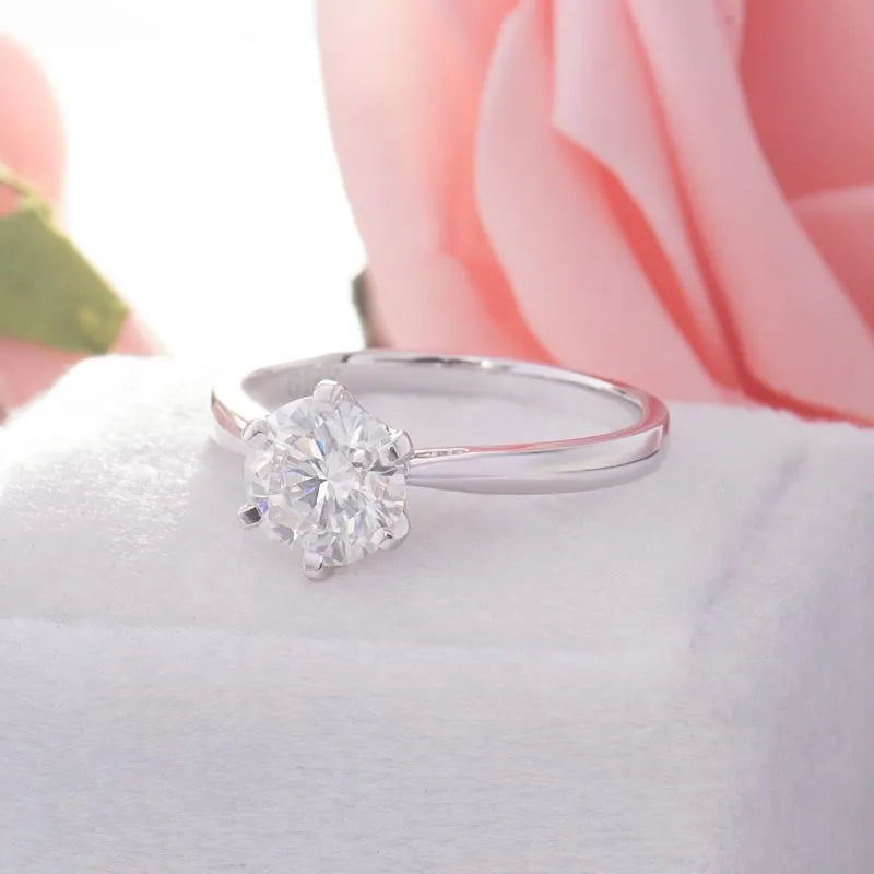 10K-18K ,Classic Solitaire Moissanite Ring,ENGAGEMENT RING