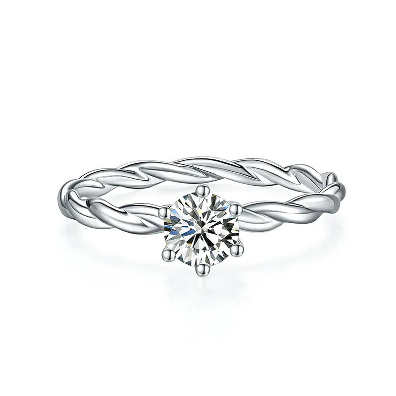 10K-18K , Classic Twist Solitaire Engagement Ring