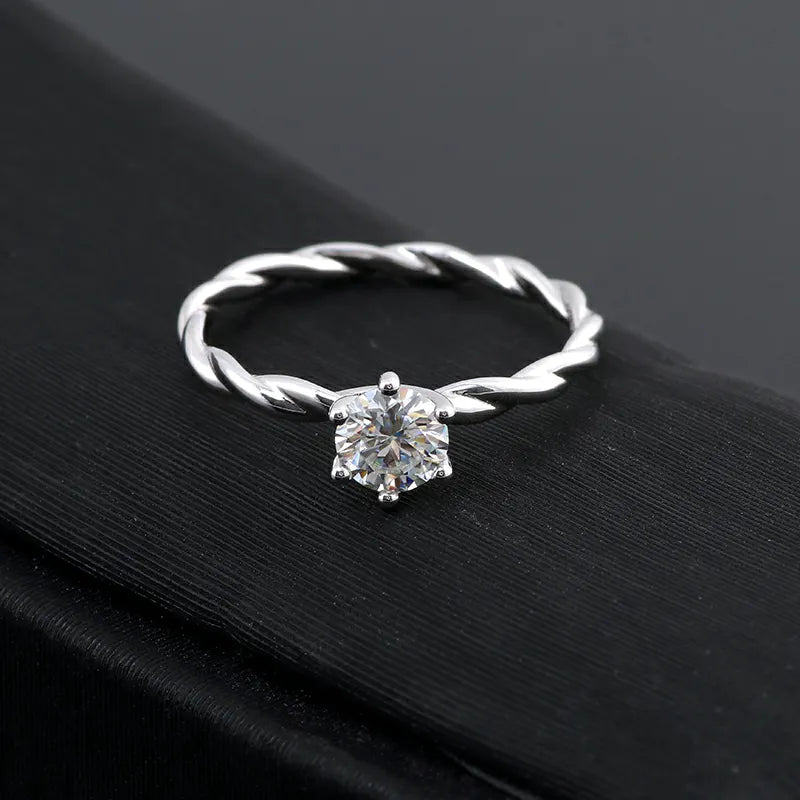 10K-18K , Classic Twist Solitaire Engagement Ring