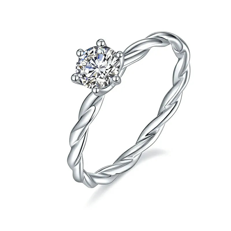 10K-18K , Classic Twist Solitaire Engagement Ring