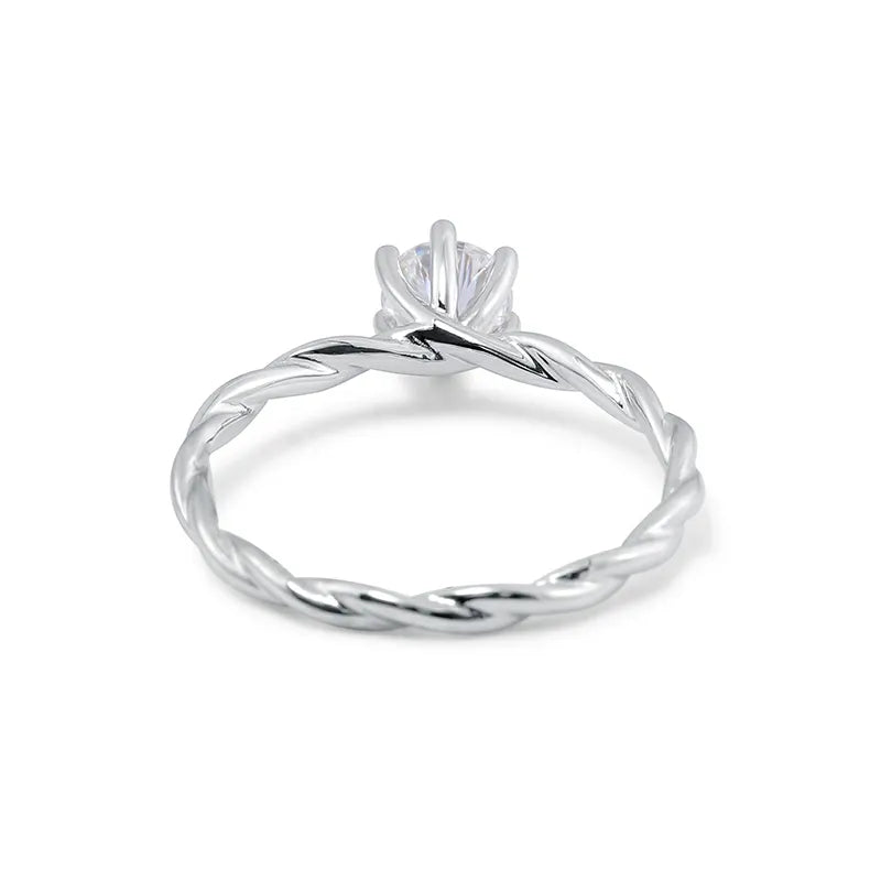 10K-18K , Classic Twist Solitaire Engagement Ring