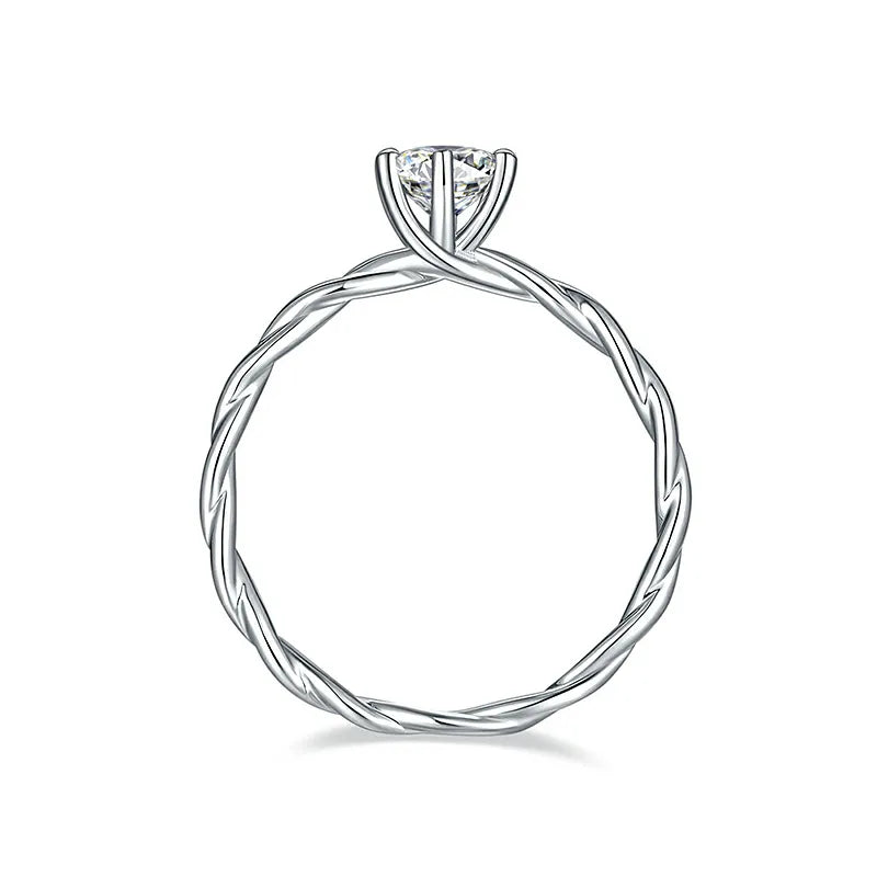 10K-18K , Classic Twist Solitaire Engagement Ring