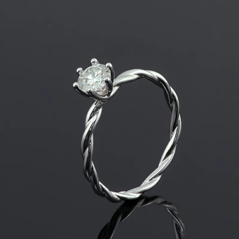 10K-18K , Classic Twist Solitaire Engagement Ring