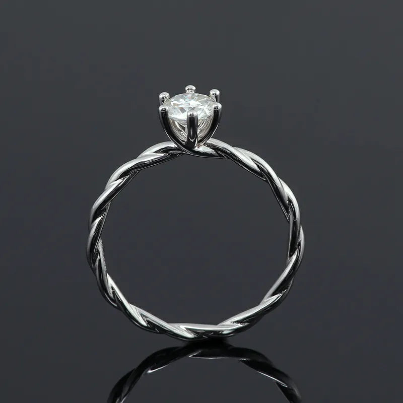 10K-18K , Classic Twist Solitaire Engagement Ring