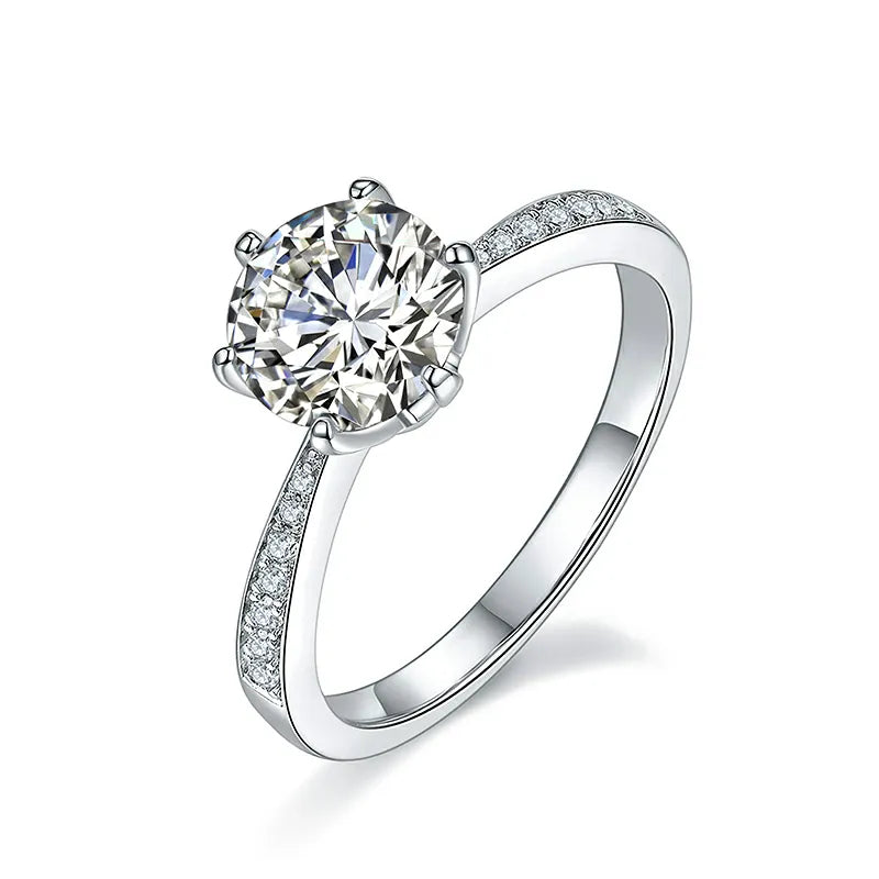 10K-18K ,Elegant 6 Claw Round Shaped Moissanite Solitaire Ring,ENGAGEMENT RING