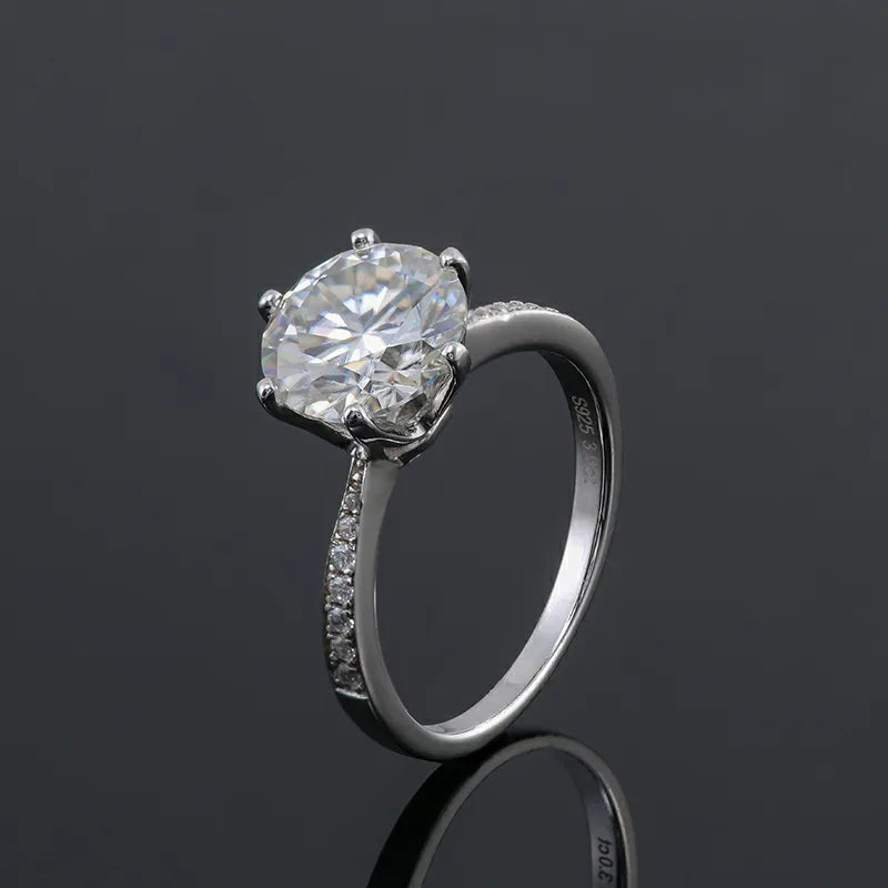 10K-18K ,Elegant 6 Claw Round Shaped Moissanite Solitaire Ring,ENGAGEMENT RING