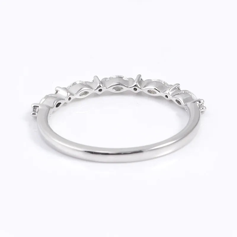 10K-18K , Stylish Bezel Set Moissanite Band Ring ,Wedding Rings