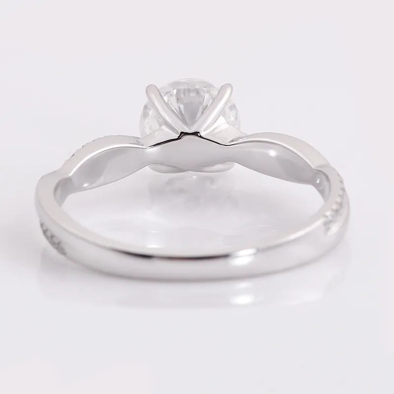 10K-18K ,Elegant Twisted Band Moissanite Engagement Ring,ENGAGEMENT RING