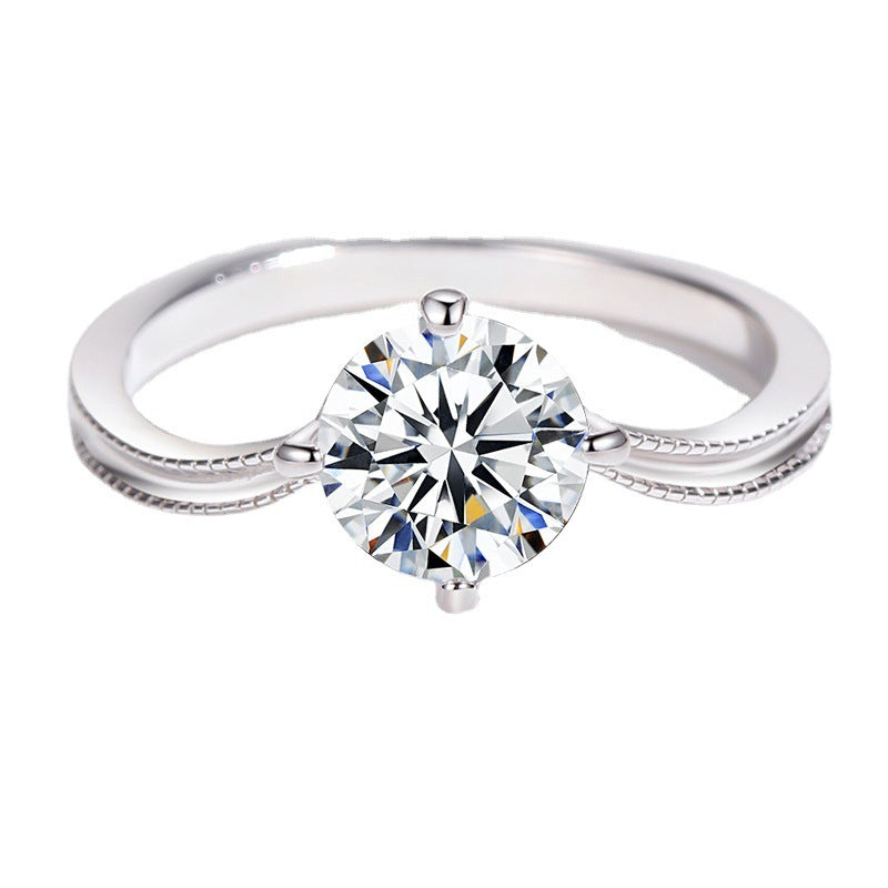 MOISSANITE ENGAGEMENT RING, ROUND CUT 1.00CT, CLASSIC FOUR CLAW SETTING,Synthetic diamonds