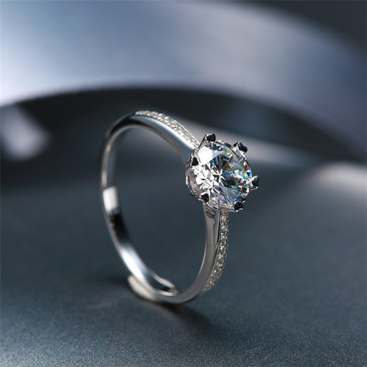 MOISSANITE ENGAGEMENT RING, Round Cut 0.50CT-1CT, Diamond Wedding Ring